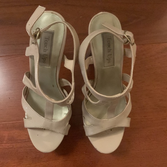 Touch Ups Four Inch Beige Platform Heels - Picture 2 of 10